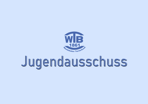 Logo des Handballvereins WB 1861 mit der Aufschrift "Jugendausschuss" auf hellblauem Hintergrund.