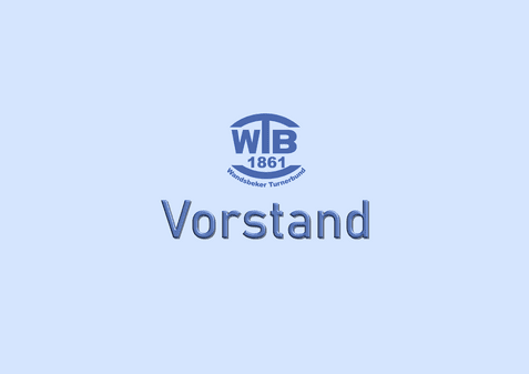 Logo des Vereins WB 1861 mit der Aufschrift &bdquo;Vorstand&ldquo; auf hellblauem Hintergrund.