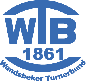 Logo des Wandsbeker Turnerbunds (WTB) in Blau mit der Jahreszahl 1861 und einem runden Schriftzug.